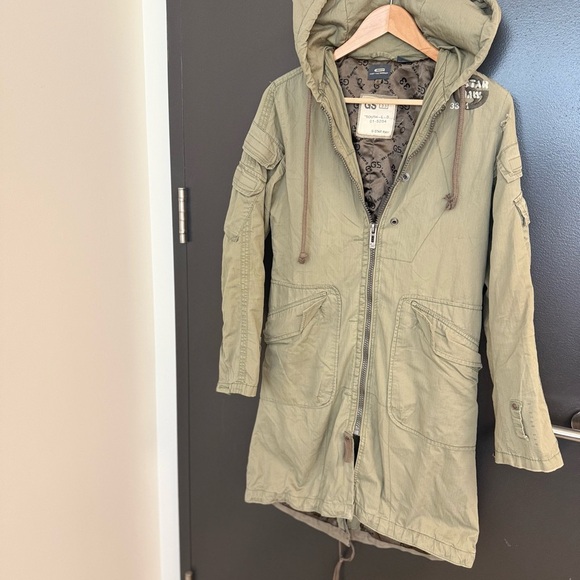 G-Star Y2K S vintage green/Khaki Hooded Utility Jacket GUC - Picture 2 of 16